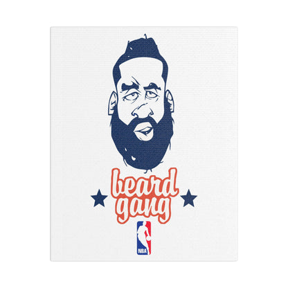 James Harden Beard Gang Satin Canvas Wall Art - CreativeRino