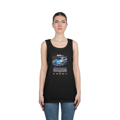 Fast & Furious Nissan Skyline R34 Unisex Heavy Cotton Tank Top - CreativeRino