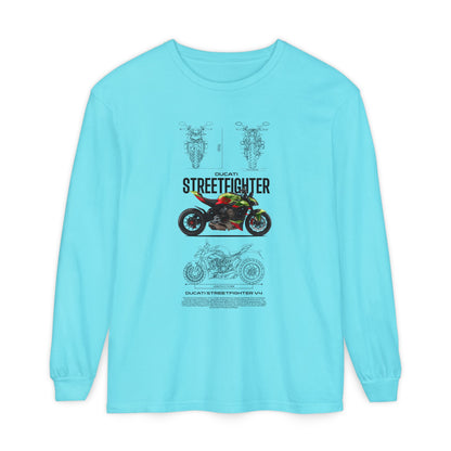 Ducati Streetfighter Long Sleeve T-Shirt - Retro Motorcycle Graphic T-shirt - CreativeRino