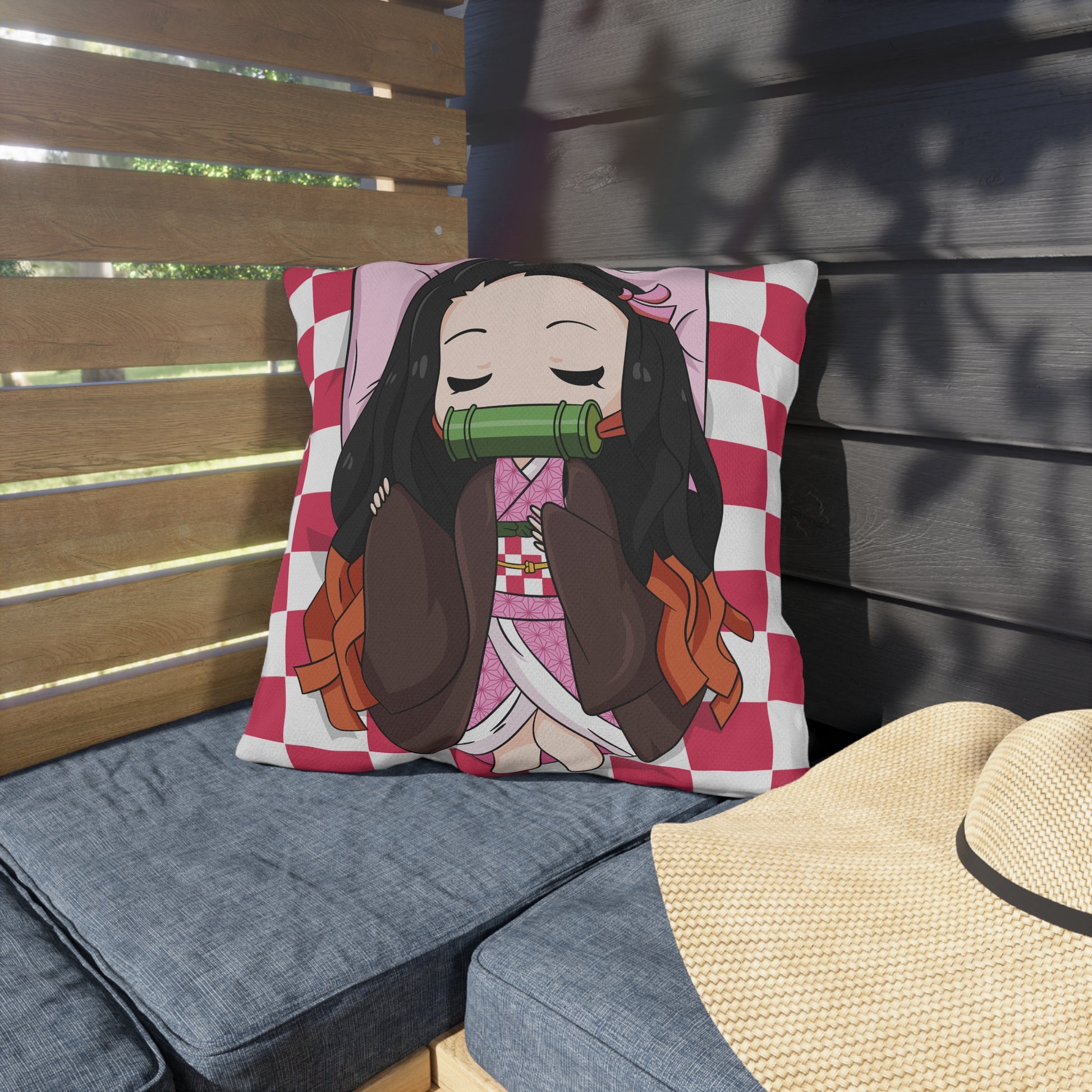 Demon Slayer Anime Outdoor Pillow - Relaxing Chibi Character Cushion for Home & Garden Decor - CreativeRino