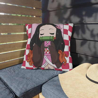Demon Slayer Anime Outdoor Pillow - Relaxing Chibi Character Cushion for Home & Garden Decor - CreativeRino