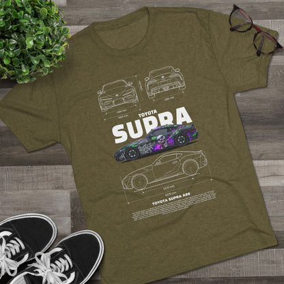 Toyota Supra A90 Tri-Blend Crew Tee - Car Lovers' Apparel - CreativeRino