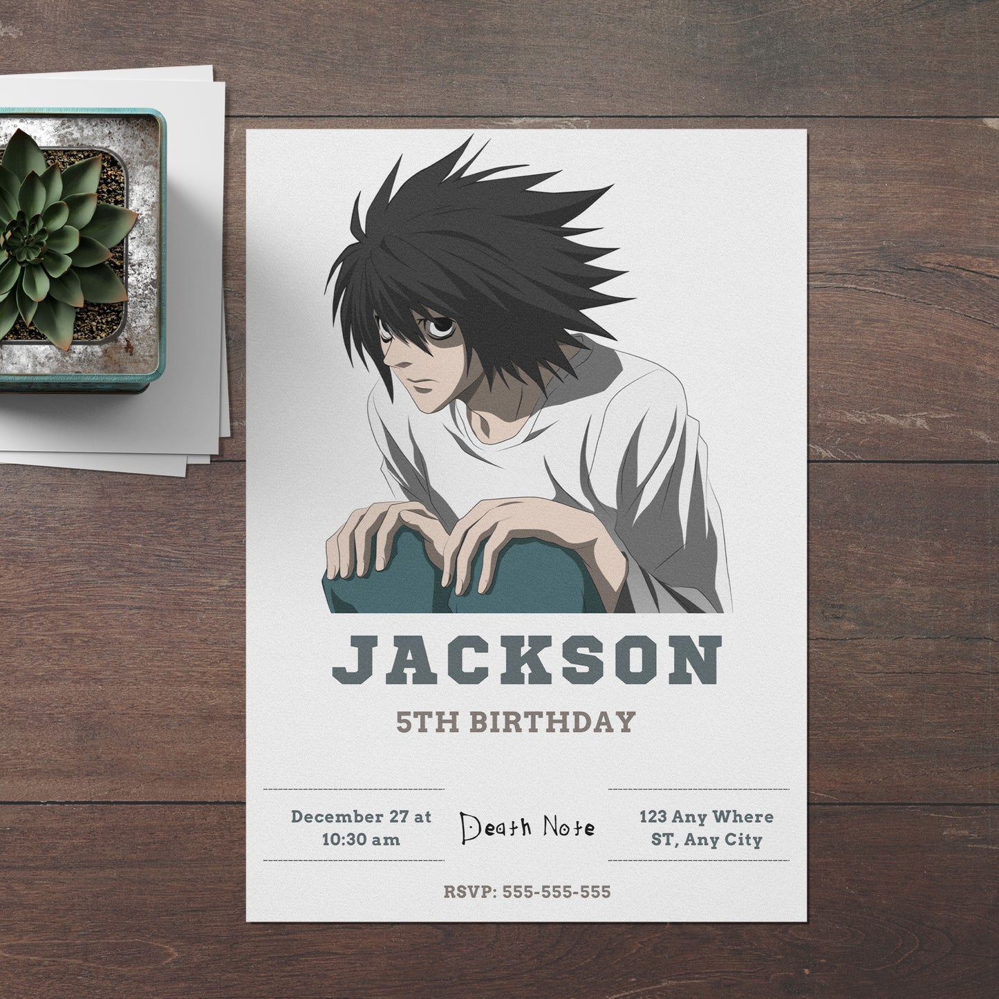 Death Note Birthday Invitation Template - CreativeRino
