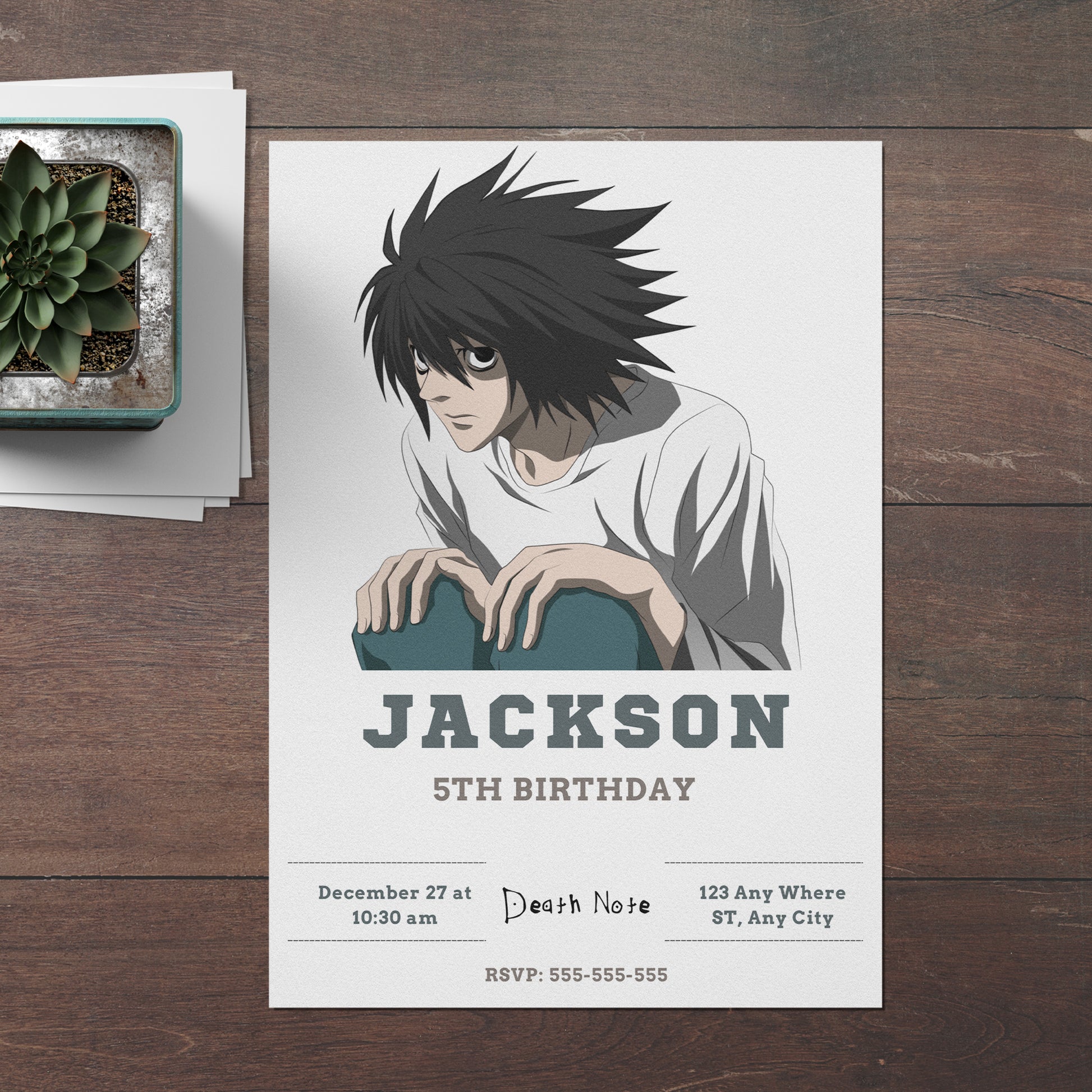 Death Note Birthday Invitation Template - CreativeRino