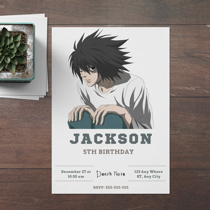 Death Note Birthday Invitation Template - CreativeRino