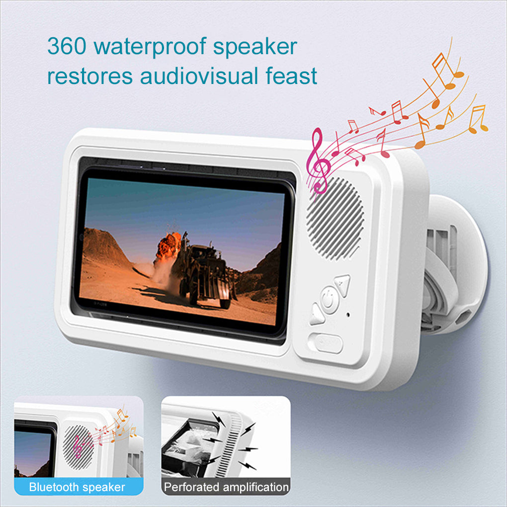 Bathroom Waterproof Mobile Phone Box Bluetooth Speaker Audio Bath TV Stand Mobile Phone Holder 360 Degree Rotation Touch Screen CreativeRino