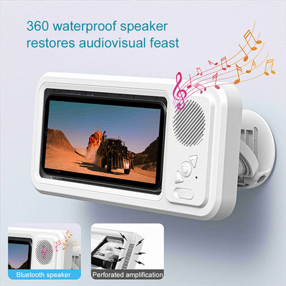 Bathroom Waterproof Mobile Phone Box Bluetooth Speaker Audio Bath TV Stand Mobile Phone Holder 360 Degree Rotation Touch Screen CreativeRino