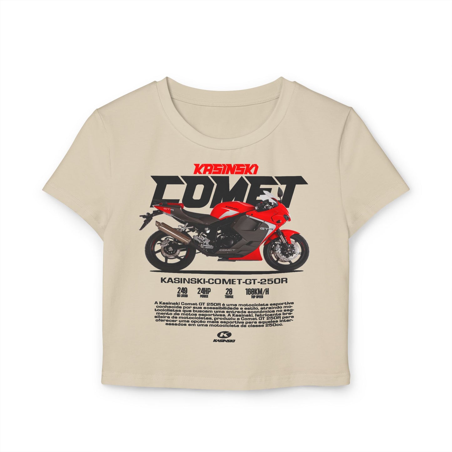 Kasinski Comet GT 250R Women's Baby Tee - Kasinski Comet Motorcycle Design T-shirt - CreativeRino
