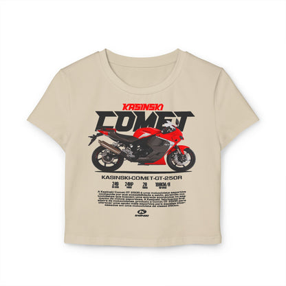 Kasinski Comet GT 250R Women's Baby Tee - Kasinski Comet Motorcycle Design T-shirt - CreativeRino