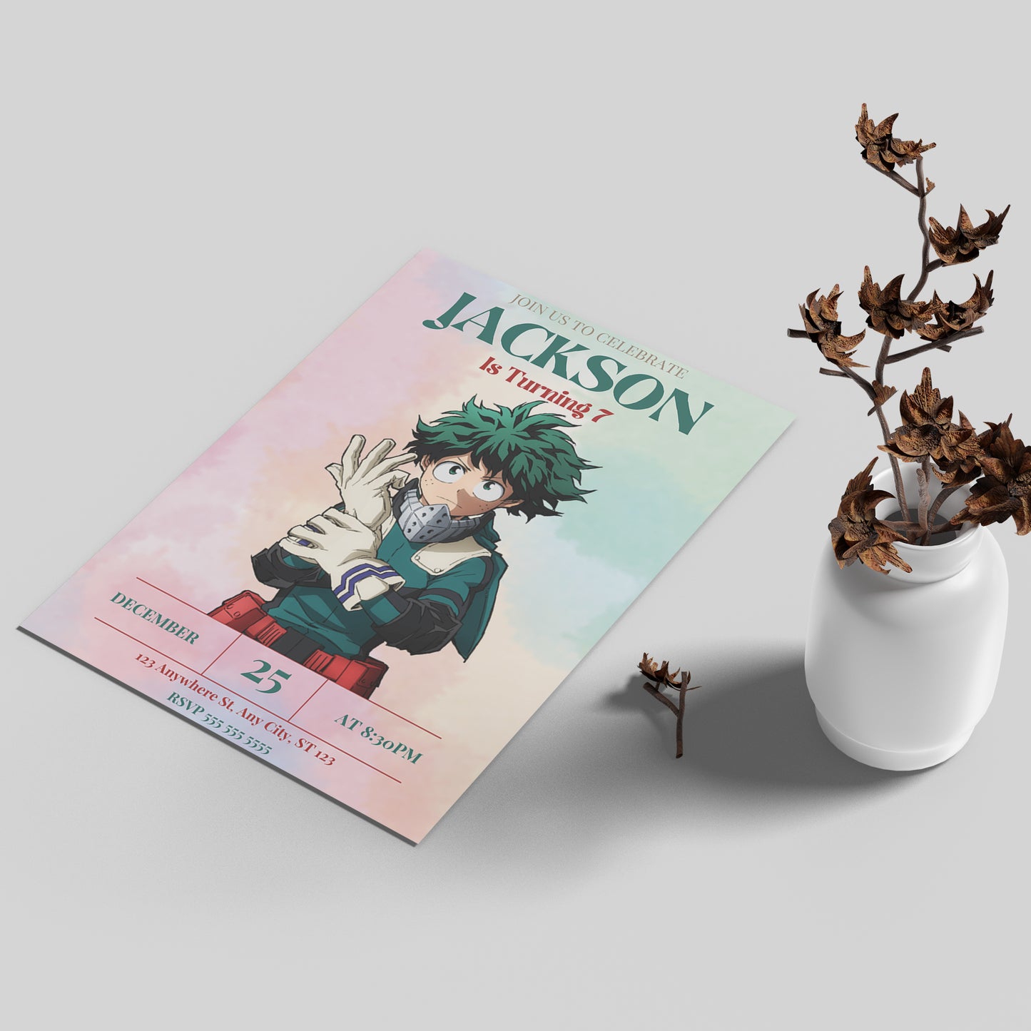 My hero Academia Birthday Invitation Template - CreativeRino