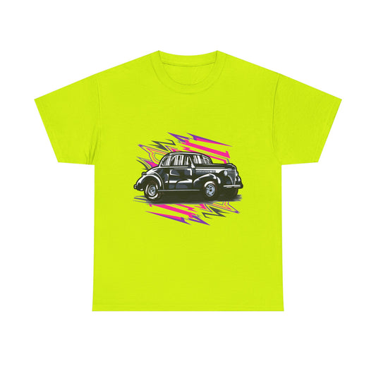 Retro Car Unisex Heavy Cotton Tee - Stylish Graphic T-shirt for Auto Enthusiasts - CreativeRino