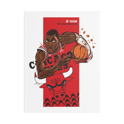 Derrick Rose MVP Satin Canvas Art | Chicago Bulls Wall Decor - CreativeRino