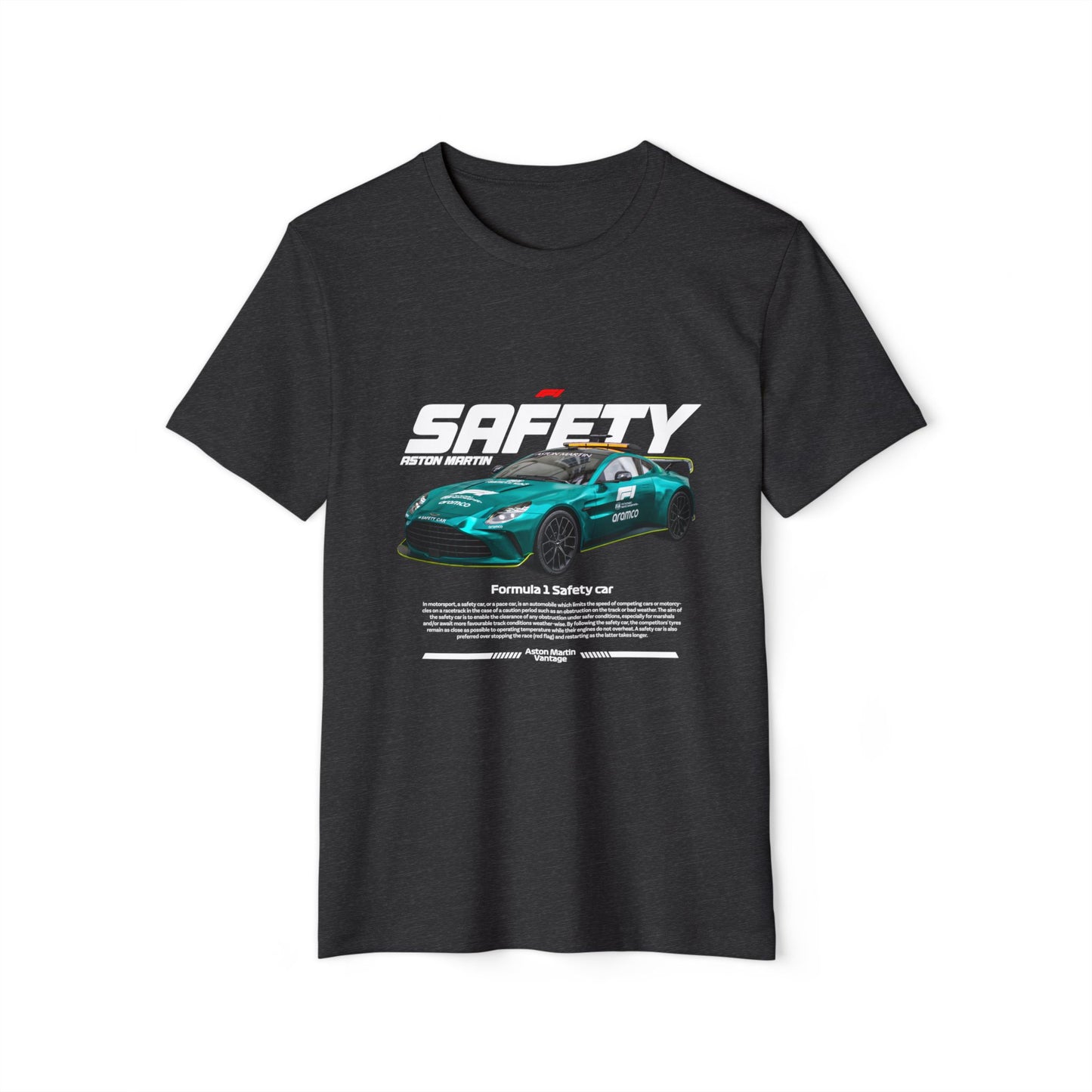 Formula 1 Safety Car Unisex Recycled Organic T-Shirt - Eco-Friendly Racing Apparel - CreativeRino