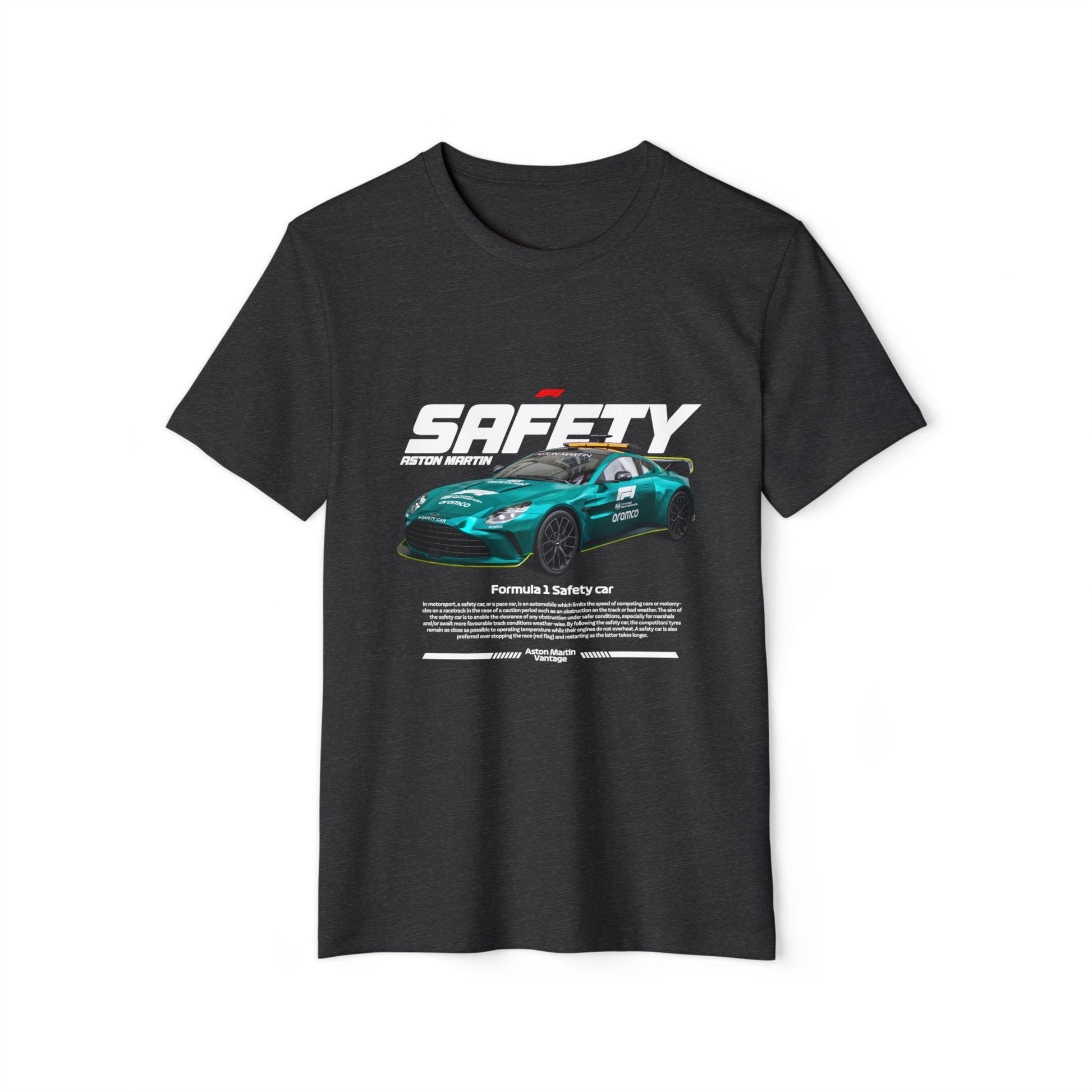 Formula 1 Safety Car Unisex Recycled Organic T-Shirt - Eco-Friendly Racing Apparel - CreativeRino
