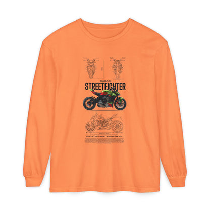 Ducati Streetfighter Long Sleeve T-Shirt - Retro Motorcycle Graphic T-shirt - CreativeRino