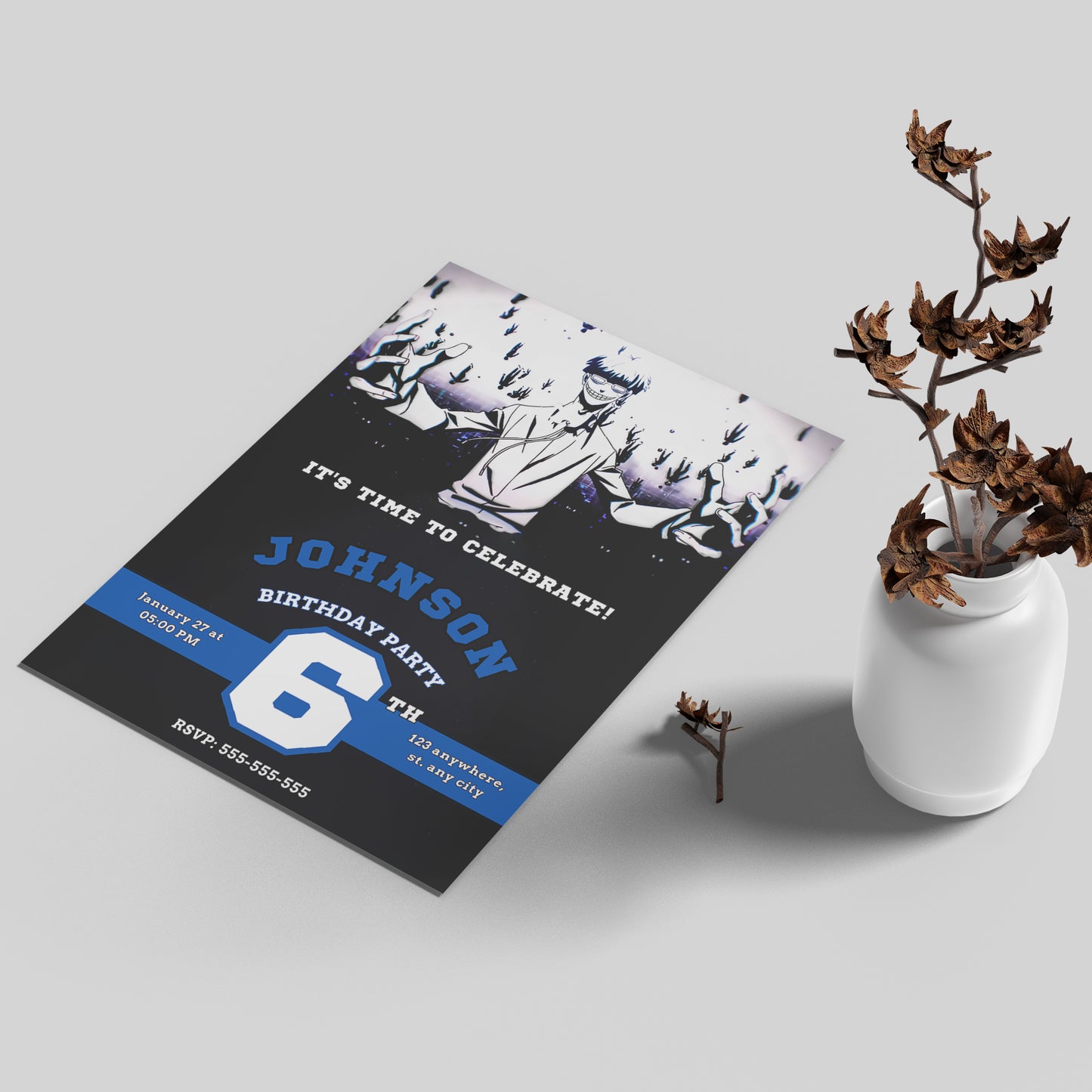 Blue Lock Birthday Invitation Template - CreativeRino