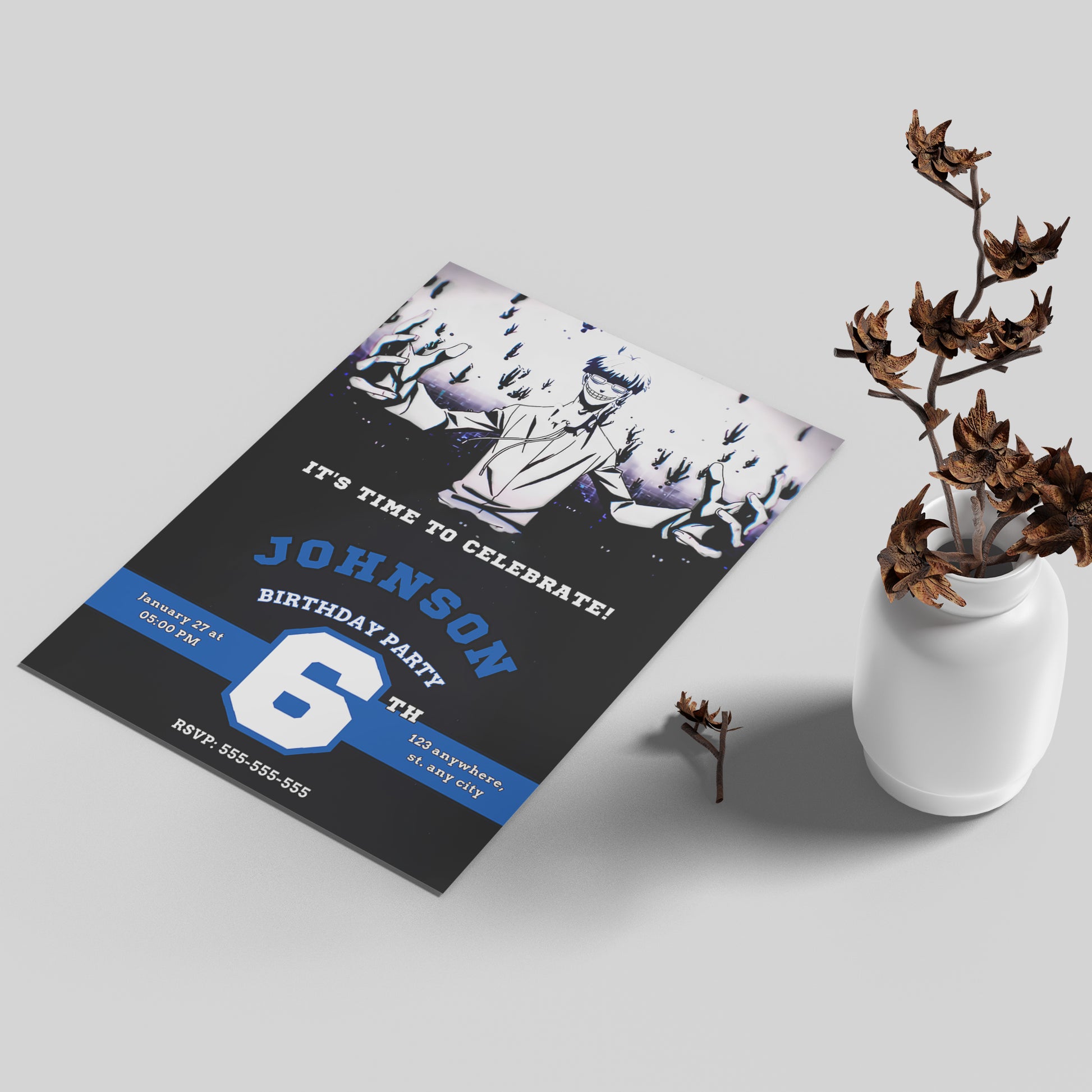 Blue Lock Birthday Invitation Template - CreativeRino