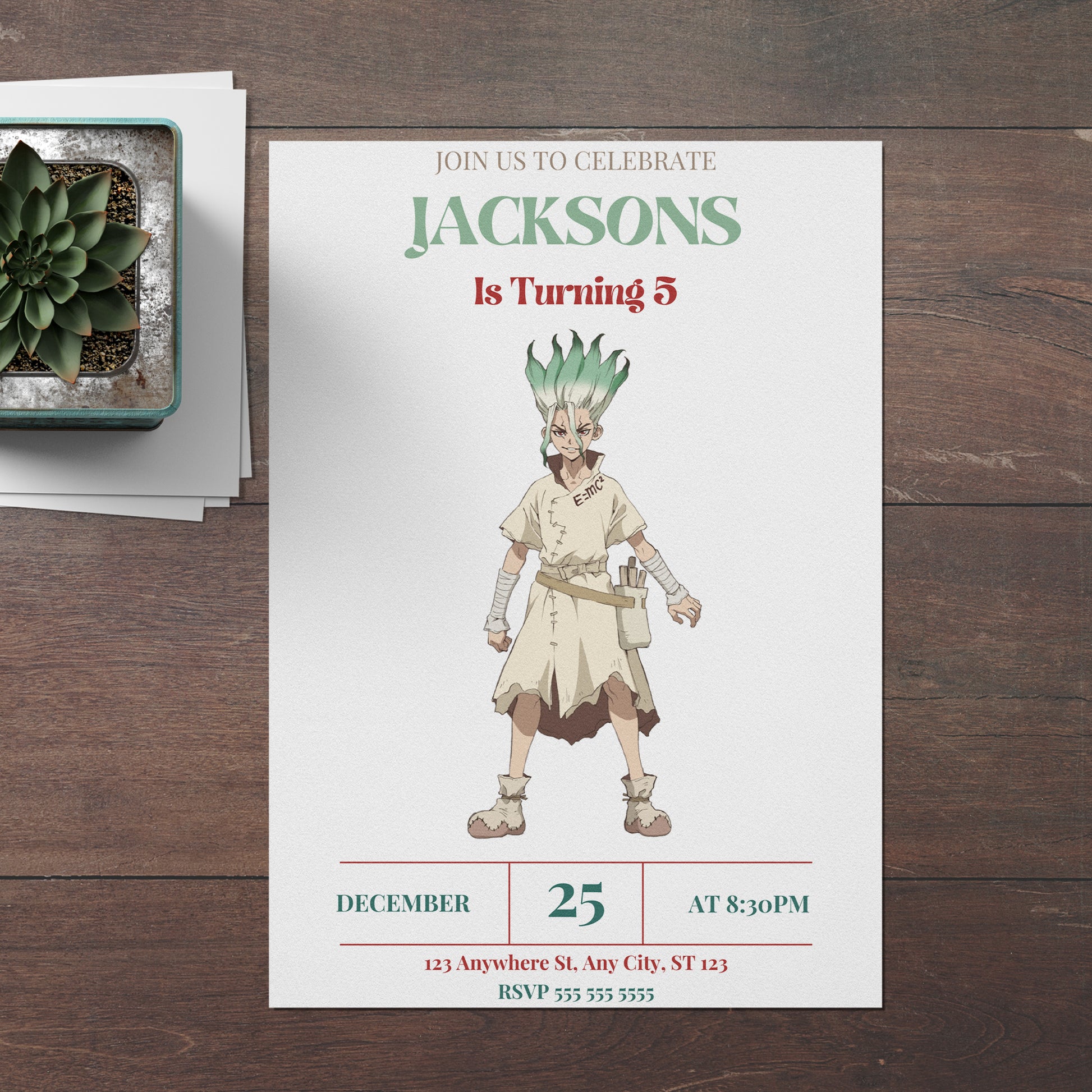 Dr. Stone Birthday Invitation Template - CreativeRino