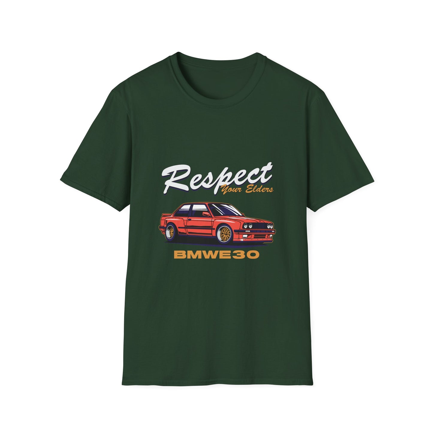 Respect Your Elders BMW E30 Unisex Softstyle T-Shirt - CreativeRino