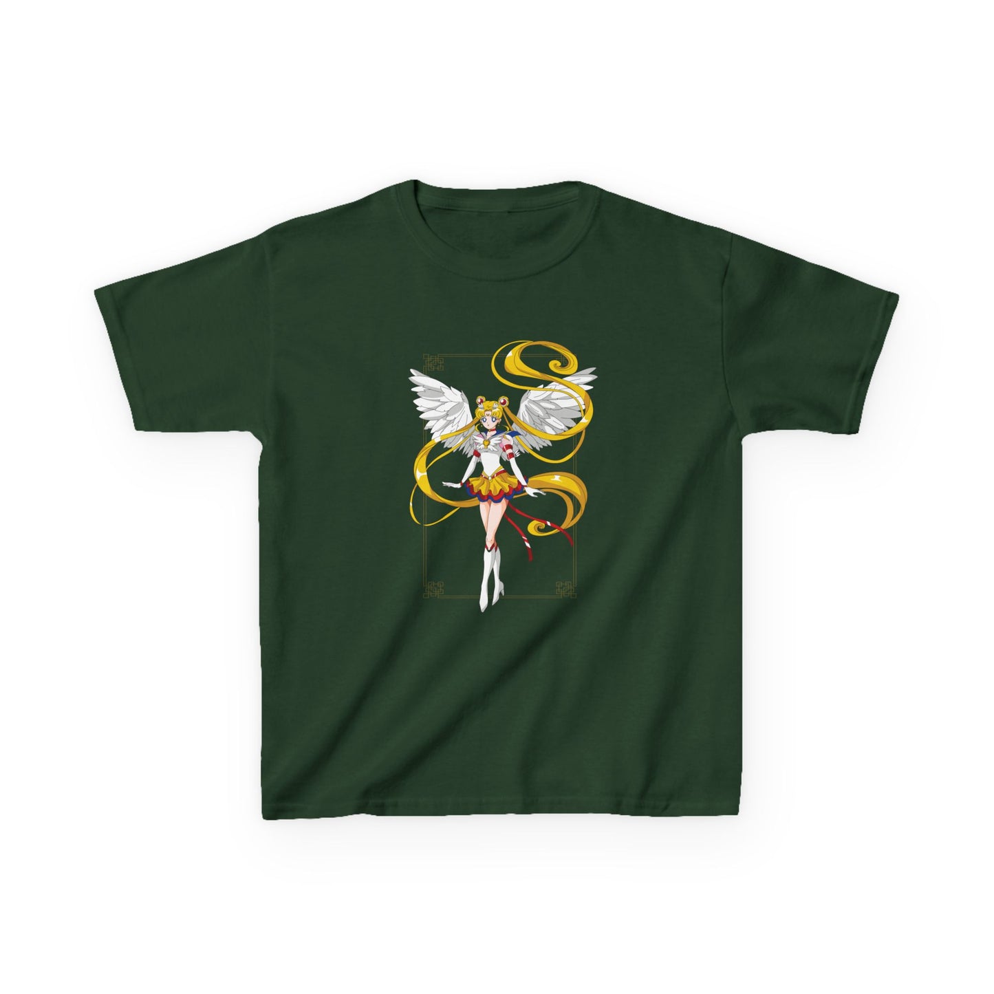 Anime Kids Heavy Cotton™ Tee - Sailor Moon Angelic Warrior T-shirt Design for Young Dreamers - CreativeRino