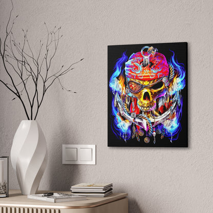 Calavera Pirata Canvas Wall Art - CreativeRino