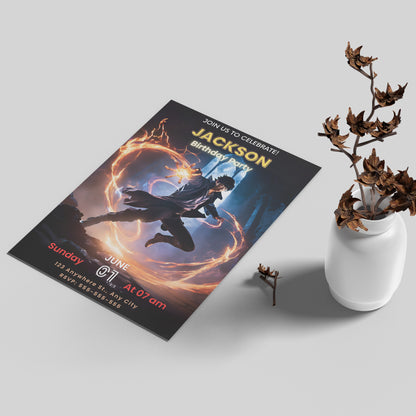 Solo Leveling Birthday Invitation Template - CreativeRino