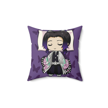 Demon Slayer Chibi Butterfly Dreamer Pillow - Cozy Faux Suede Cushion for Anime Lovers - CreativeRino