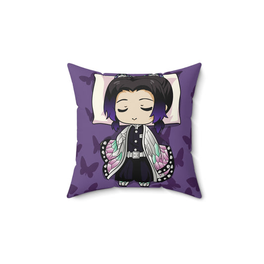 Demon Slayer Chibi Butterfly Dreamer Pillow - Cozy Faux Suede Cushion for Anime Lovers - CreativeRino