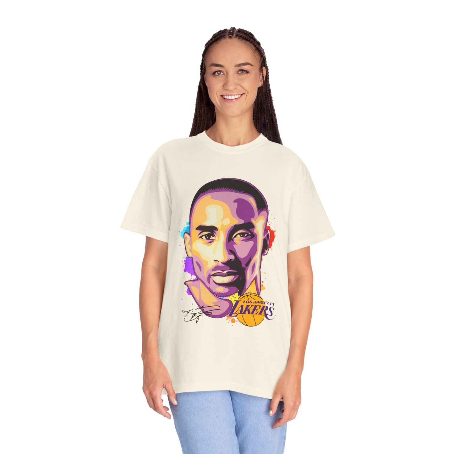 Kobe Bryant Unisex Garment-Dyed T-shirt - Vibrant Basketball Tribute Tee - CreativeRino
