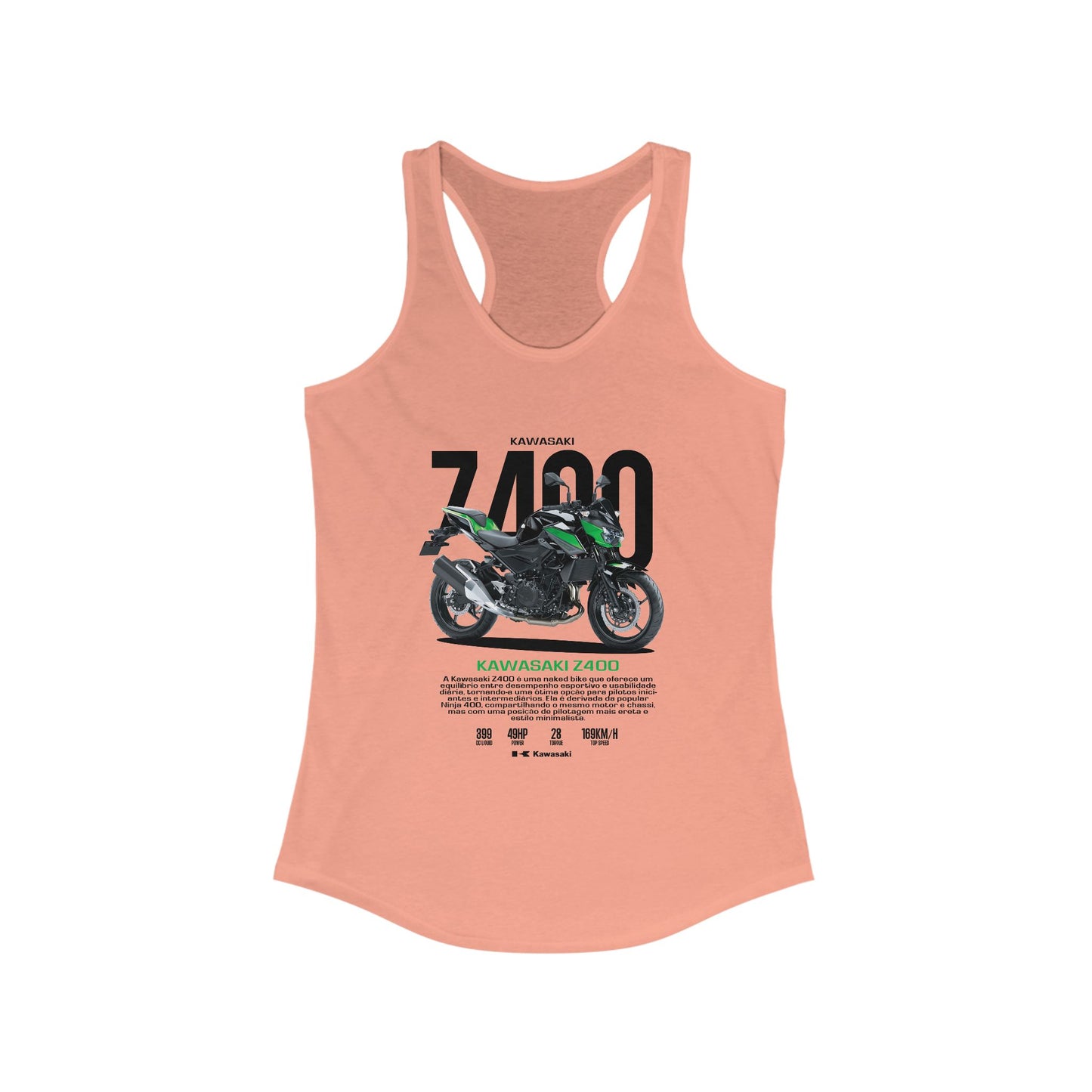 Kawasaki Z400 Racerback Tank for Women - Motorcycle Enthusiast Apparel - CreativeRino