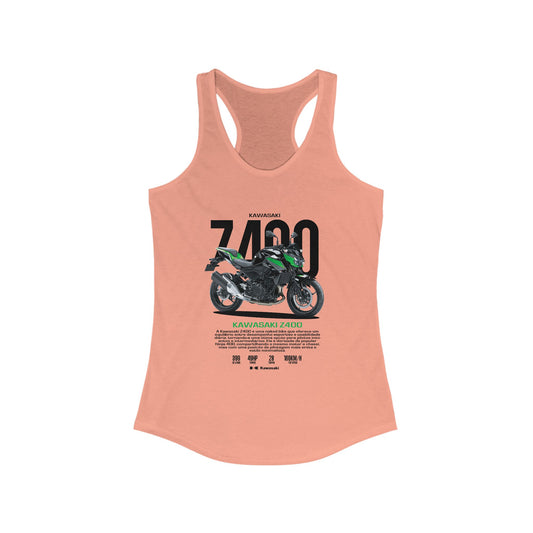 Kawasaki Z400 Racerback Tank for Women - Motorcycle Enthusiast Apparel - CreativeRino