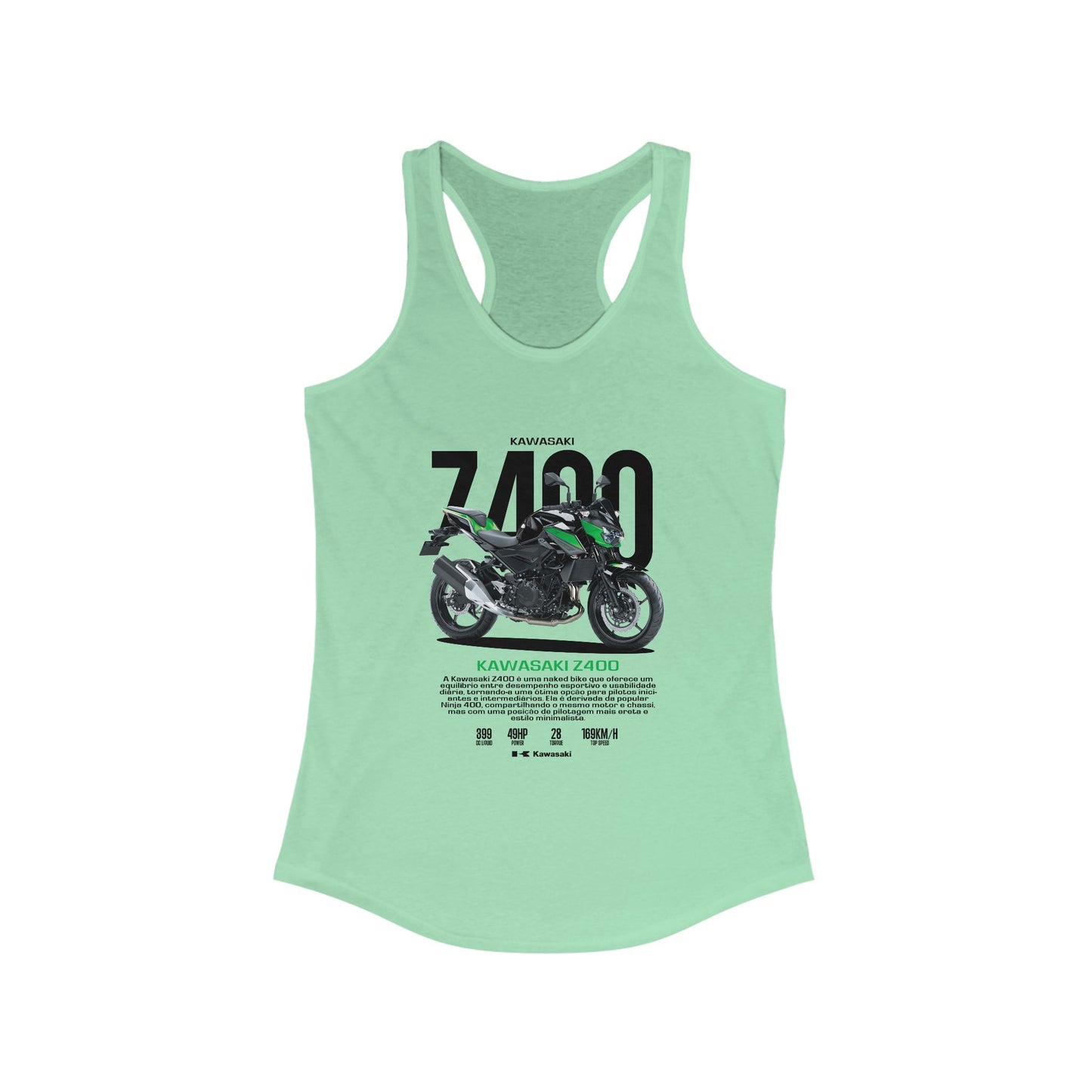 Kawasaki Z400 Racerback Tank for Women - Motorcycle Enthusiast Apparel - CreativeRino