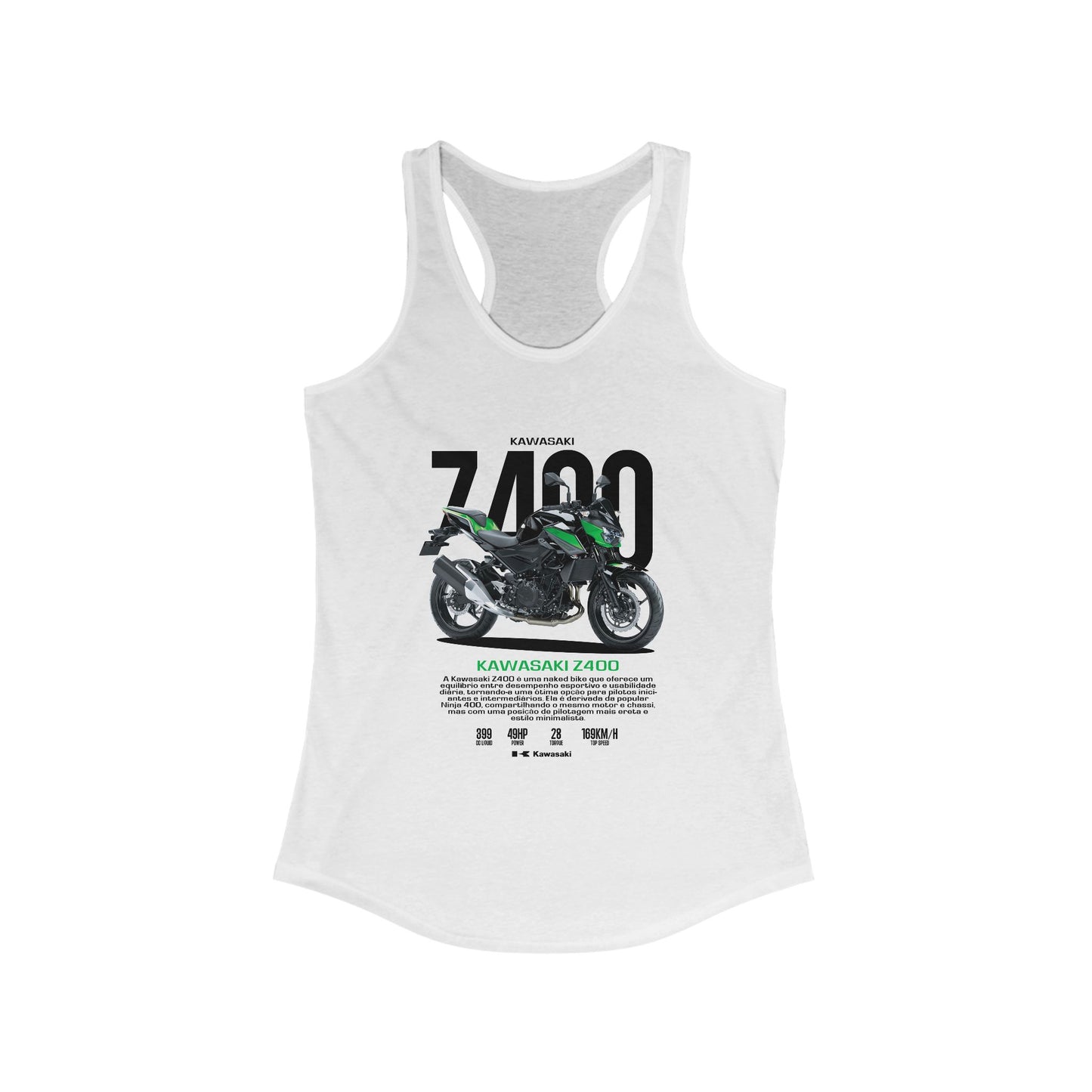 Kawasaki Z400 Racerback Tank for Women - Motorcycle Enthusiast Apparel - CreativeRino