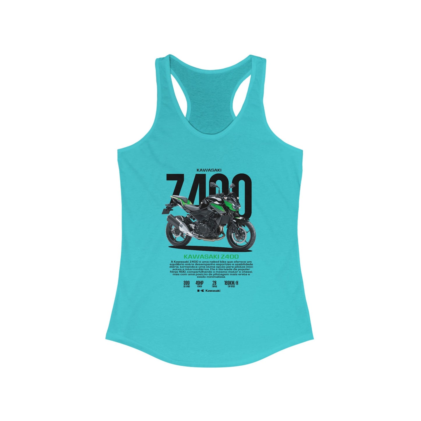 Kawasaki Z400 Racerback Tank for Women - Motorcycle Enthusiast Apparel - CreativeRino