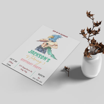 Shangri La Frontier Birthday Invitation Template - CreativeRino
