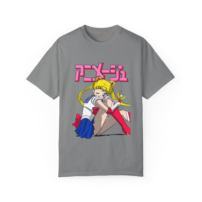 Sailor Moon Unisex Garment-Dyed T-shirt - Retro Anime Tee - CreativeRino