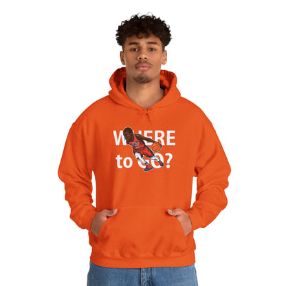 Basketball 'Where to Go?' Unisex Heavy Blend™ Hooded Sweatshirt - CreativeRino