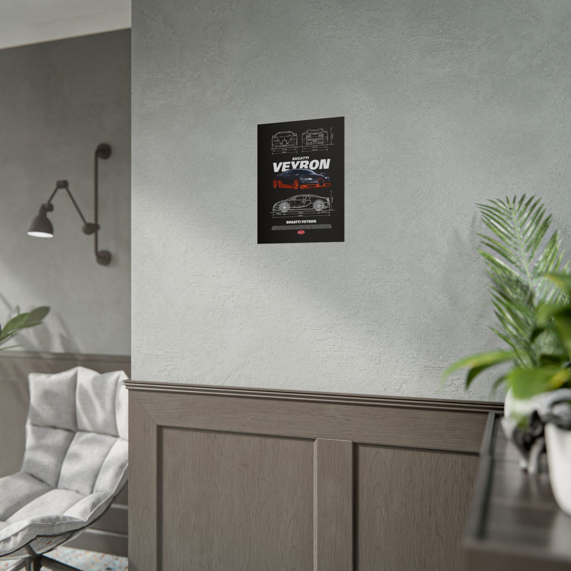 Bugatti Veyron Rolled Poster - Car Enthusiast Wall Art for Home Decor - CreativeRino