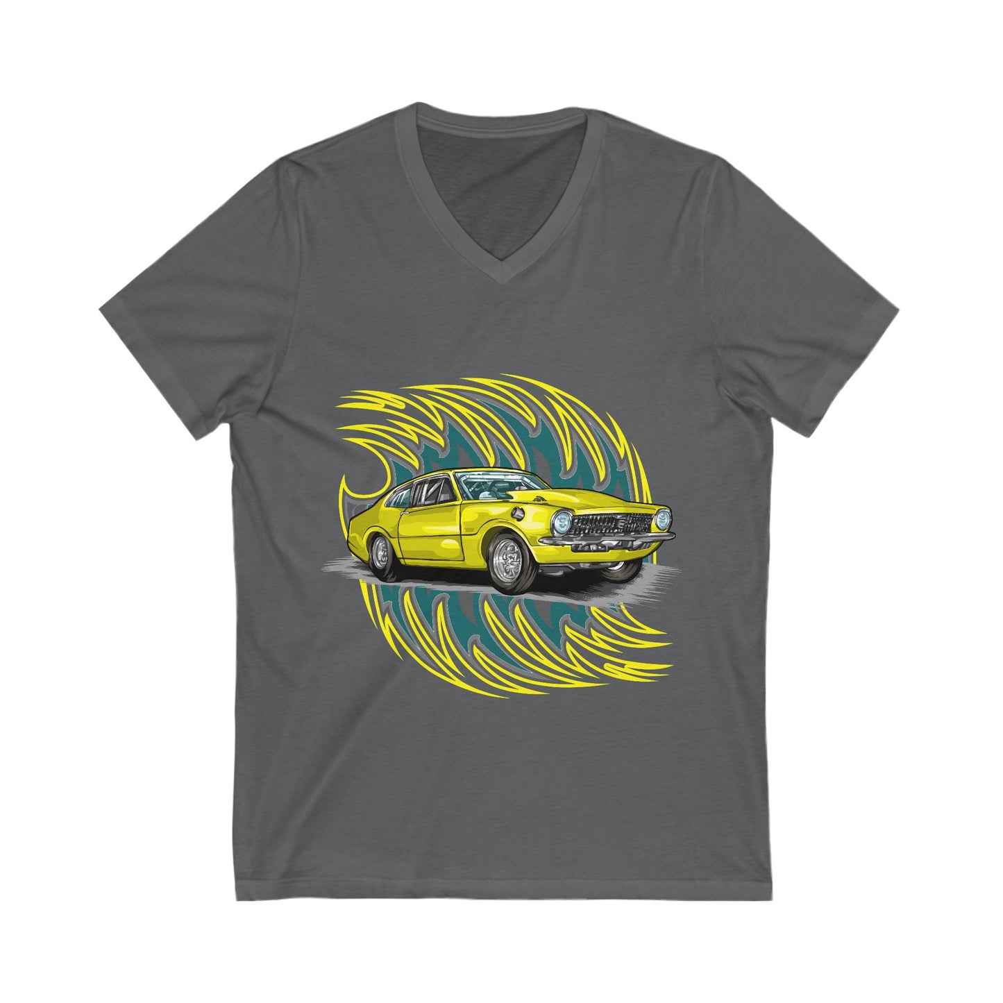 Retro Car Vibes Unisex V-Neck Tee - Perfect T-shirt for Auto Enthusiasts - CreativeRino