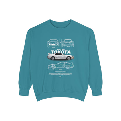 Toyota MK4 Supra Unisex Garment-Dyed Sweatshirt - Classic Car T-shirt - CreativeRino