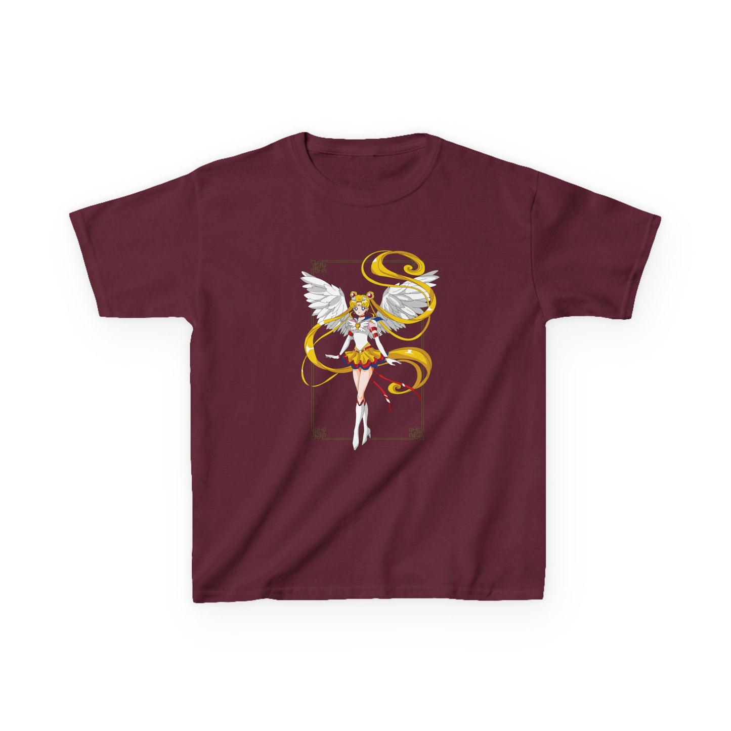 Anime Kids Heavy Cotton™ Tee - Sailor Moon Angelic Warrior T-shirt Design for Young Dreamers - CreativeRino