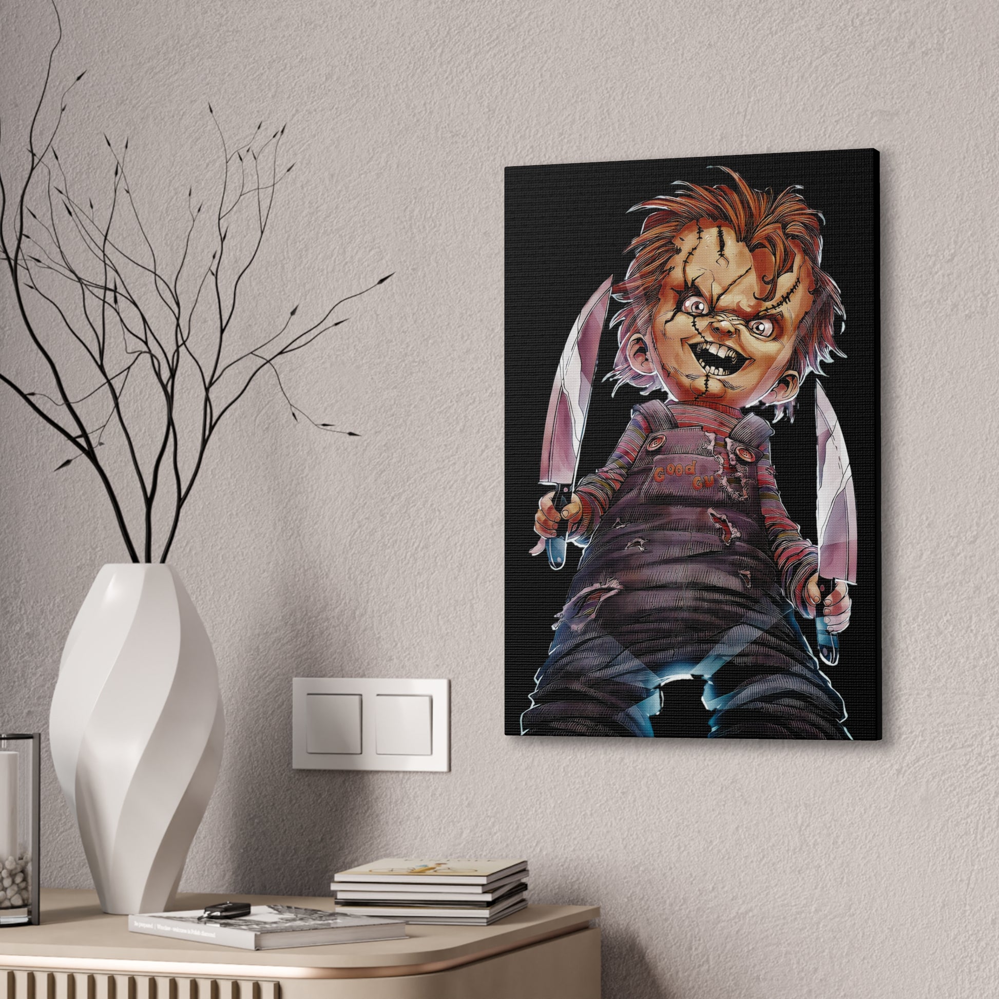 Horror Canvas Art - Chucky Vibes - Spooky Home Decor for Halloween Fans - CreativeRino