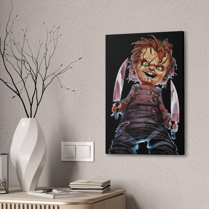 Horror Canvas Art - Chucky Vibes - Spooky Home Decor for Halloween Fans - CreativeRino