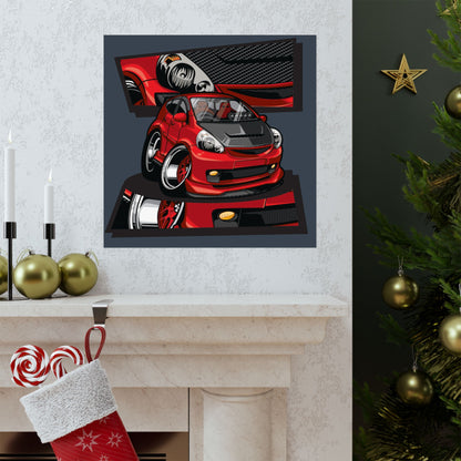 Automotive Art Poster - Matte Square Car Design - Perfect Poster for Enthusiasts - CreativeRino