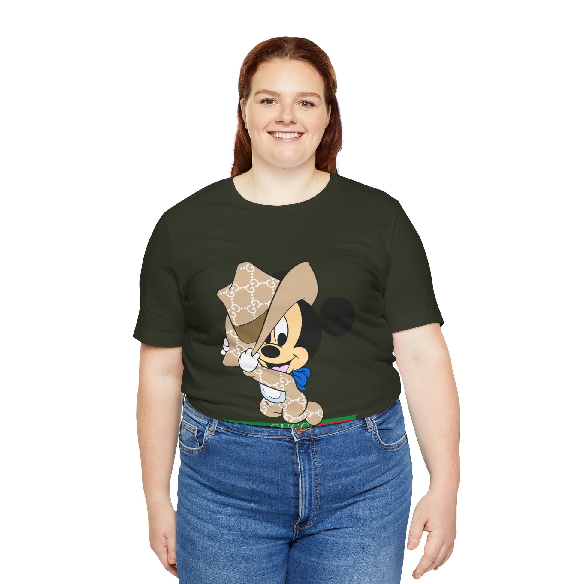 Trendy Graphic Tee - Mickey Mouse Gucci Cowboy T-shirt Design - CreativeRino