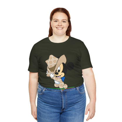 Trendy Graphic Tee - Mickey Mouse Gucci Cowboy T-shirt Design - CreativeRino