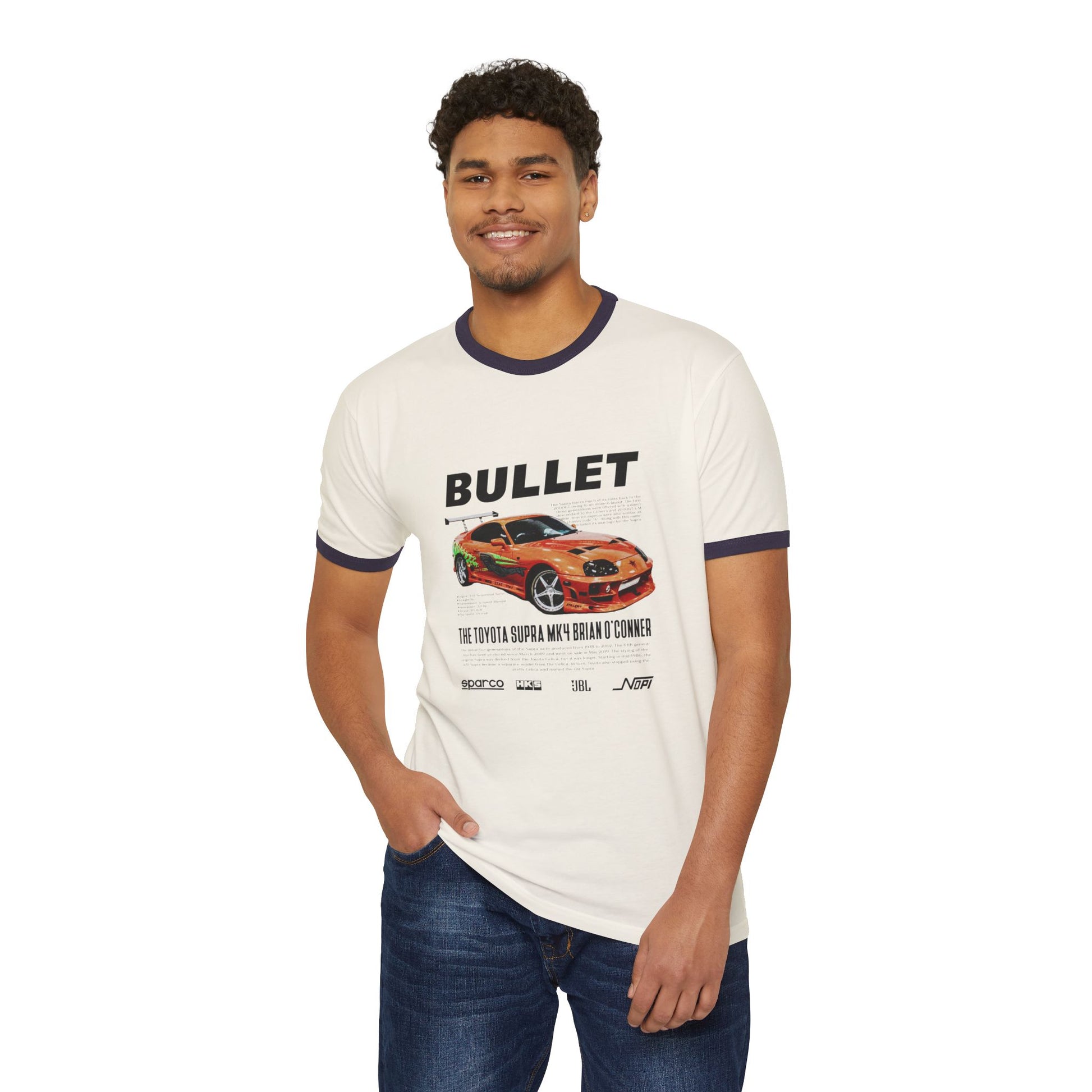 Toyota Supra MK4 Brian Unisex Ringer T-Shirt | Fast and Furious Car T-shirt - CreativeRino