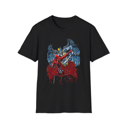 Edgy Graphic Tee - Dragon vs. Angel Design for Alternative Fashion Lovers T-shirt - CreativeRino