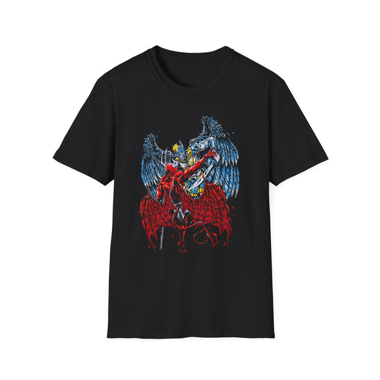 Edgy Graphic Tee - Dragon vs. Angel Design for Alternative Fashion Lovers T-shirt - CreativeRino