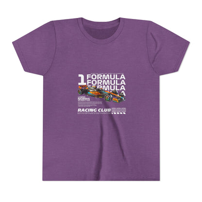 Formula 1 Racing Club Youth Tee - Cool Black Short Sleeve T-shirt for Young Fans - CreativeRino